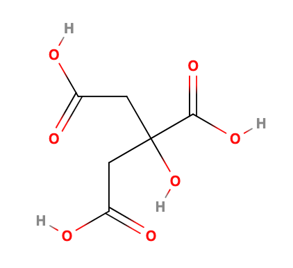 Citric acid structural model